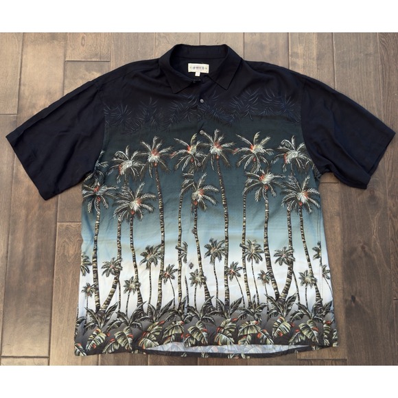 Other - Campia Moda Size 2XL Short Sleeve‎ Floral Tree Hawaiian Mens Button Down Shirt